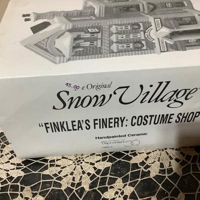 Sale Photo Thumbnail #359: Dept 56 Snow Village Finklea’s Firery Costume Shop with box no light