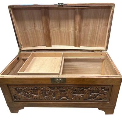 Vintage Chinese Camphor Wood Storage Trunk