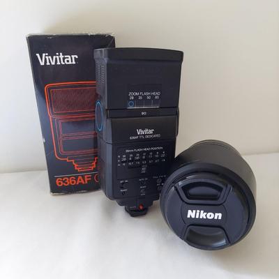 Vivitar Auto Focus Flash & Nikon AF Nikkor 70-300mm Lens (BP-BBL)