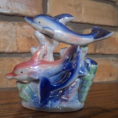 Sale Photo Thumbnail #1327: vintage iridescent dolphin figurine