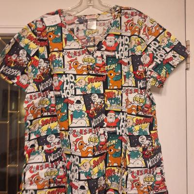 Sale Photo Thumbnail #1290: Rudolph rhe the red nosed reindeer scrub top size xl