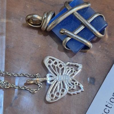 Sale Photo Thumbnail #1519: the chain and butterfly are marked 925 the other one is not marked.