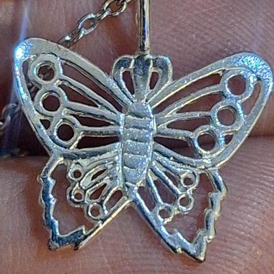 Sale Photo Thumbnail #1521: the chain and butterfly are marked 925 the other one is not marked.