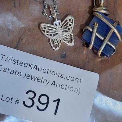 Sale Photo Thumbnail #1518: the chain and butterfly are marked 925 the other one is not marked.