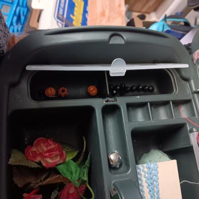 SEWING/CRAFT BOX, PAINT BRUSHES, PAINT AND OTHER CRAFT ITEMS