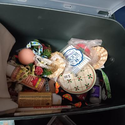 SEWING/CRAFT BOX, PAINT BRUSHES, PAINT AND OTHER CRAFT ITEMS