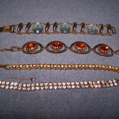 LOT 23 GORGEOUS VINTAGE RHINESTONE BRACELETS