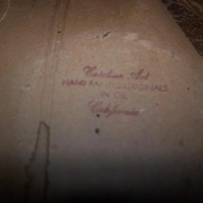 LOT 37 GREAT VINTAGE MCM HAND PAINTED PLATES IN FRAMES--CALIFORNIA