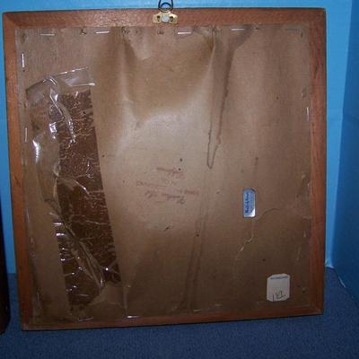 LOT 37 GREAT VINTAGE MCM HAND PAINTED PLATES IN FRAMES--CALIFORNIA