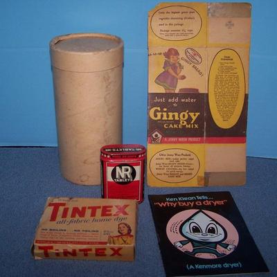 LOT 40 GREAT VINTAGE HOUSEHOLD STUFF & PACKAGING