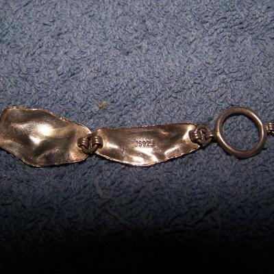 LOT 42 GRAND STERLING & OPAL NECKLACE & BRACELET