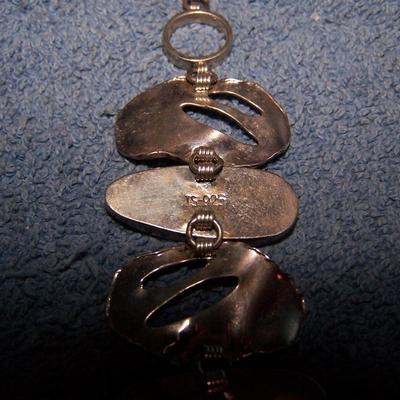 LOT 42 GRAND STERLING & OPAL NECKLACE & BRACELET