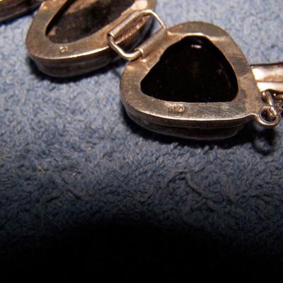 LOT 43 GORGEOUS LARGE STERLING & DICROHIC BRACELET