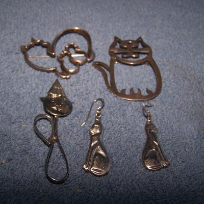LOT 46 THE CATS' MEOW STERLING JEWELRY