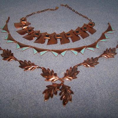 LOT 49 WONDERFUL VINTAGE COPPER NECKLACES