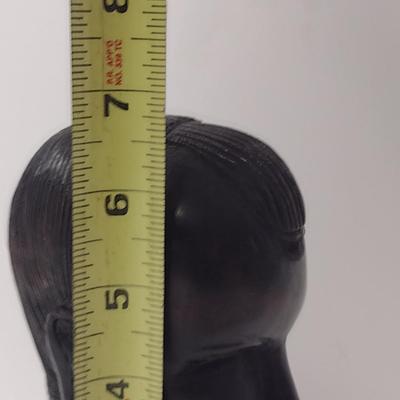 Carved Wooden African Tribal Female Bust- Approx 6 3/4" Tall
