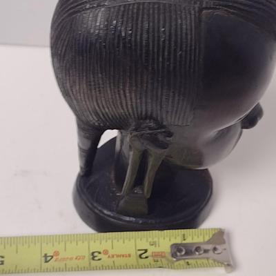 Carved Wooden African Tribal Female Bust- Approx 6 3/4" Tall