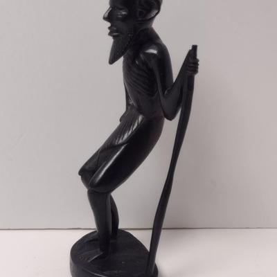 Carved Wooden African Tribal Male Figurine- Approx 8 3/4" Tall