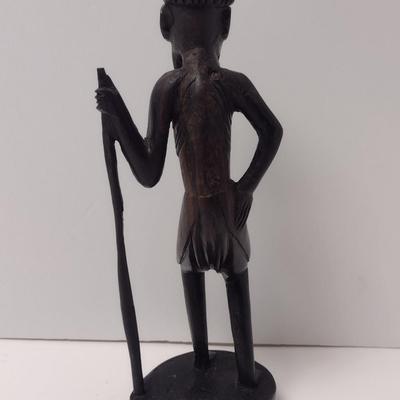 Carved Wooden African Tribal Male Figurine- Approx 8 3/4" Tall