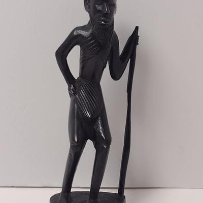 Carved Wooden African Tribal Male Figurine- Approx 8 3/4" Tall