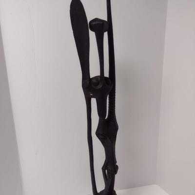 Hand Carved Wooden African Tribal Sculpture- Approx 34 1/2" Tall