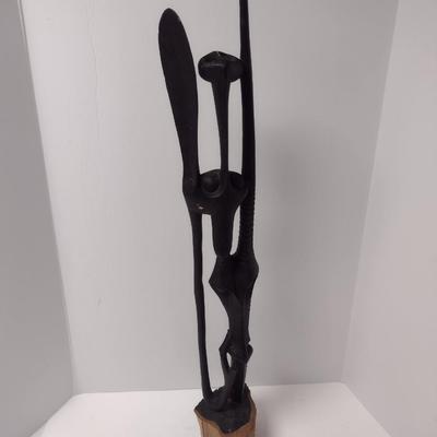 Hand Carved Wooden African Tribal Sculpture- Approx 34 1/2" Tall