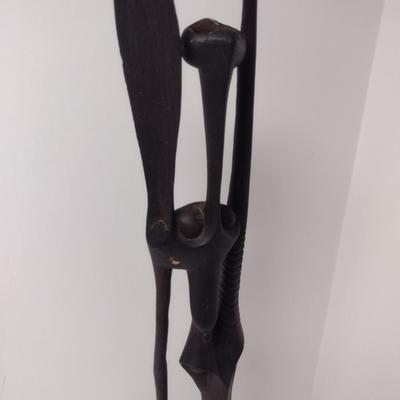 Hand Carved Wooden African Tribal Sculpture- Approx 34 1/2" Tall