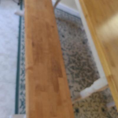 Butcher Block Top Farmhouse Table with Bench Seats- Approx 72" Long