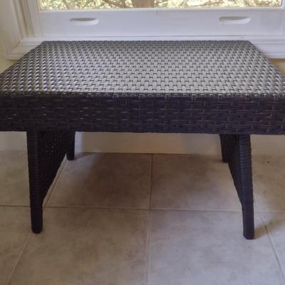Synthetic Wicker Weave Side Table