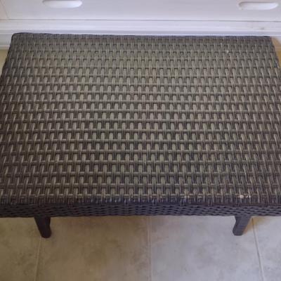 Synthetic Wicker Weave Side Table