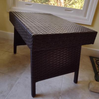 Synthetic Wicker Weave Side Table