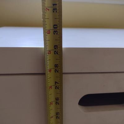 Accent Table with Woven Basket Storage