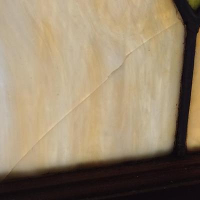Decorative Stained Glass Panel in Wood Frame- Approx 19 1/2" x 29"
