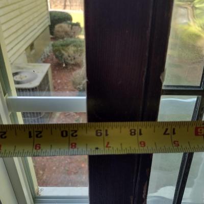 Decorative Stained Glass Panel in Wood Frame- Approx 19 1/2" x 20 1/4"