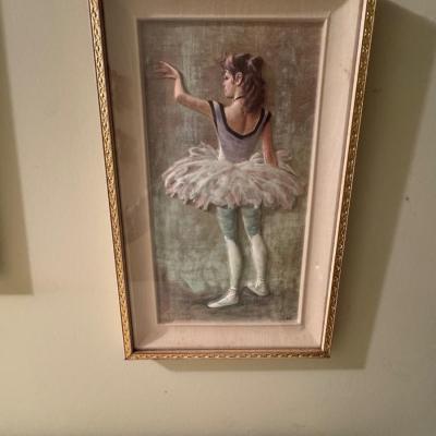 Pair of Vintage Ballerina Framed Prints