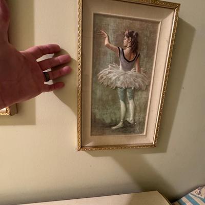 Pair of Vintage Ballerina Framed Prints