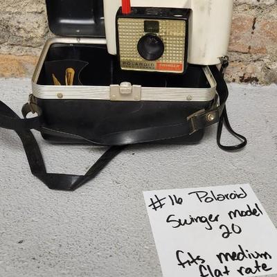 Sale Photo Thumbnail #184: Polaroid Swinger model 20 in hard plastic case. Fits a medium flat rate box