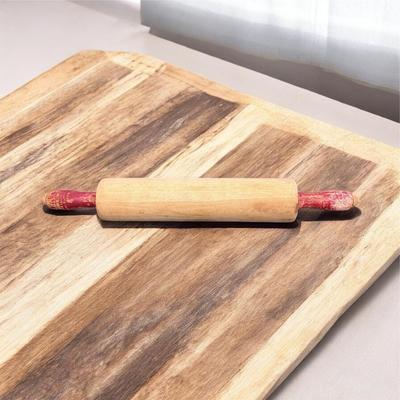 Sale Photo Thumbnail #36: Vintage 17" Hard Wood Rolling Pine With Red Wooden Handles  Choice #2