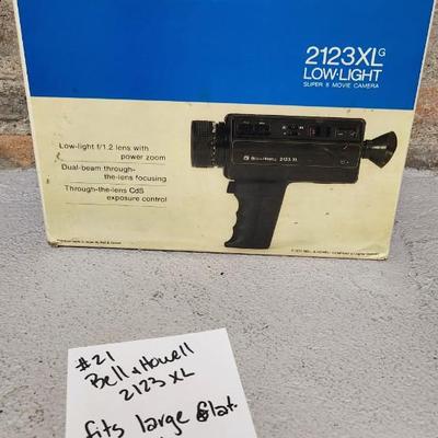 Sale Photo Thumbnail #233: Bell and Howell 2123 XL super 8 movie camera in original box. Fits large flat rate box