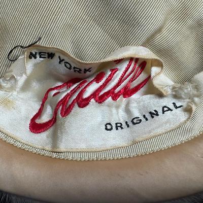 Sale Photo Thumbnail #813: Includes Harold Robert (with box), Vilour Rigale, Cecile, Lucille Tunison, a mink hat, and a Sally Styled by Margaret Williams. Total of six pieces. Age related wear. [CS]