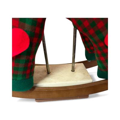 Sale Photo Thumbnail #10: Vintage Santa's Best Animated Mickey Mouse Santa on a Rocking Horse.  Working.  approximately 35" tall