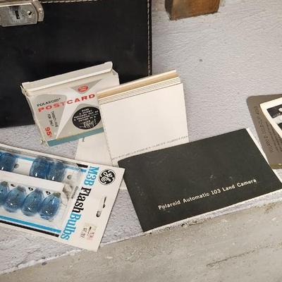 Sale Photo Thumbnail #247: Polaroid 103 with case and accessories...owners manual. Fits large flat rate box