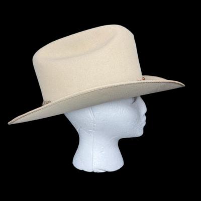 Sale Photo Thumbnail #814: Retailed by Parker’s of Reno, Nevada. This hat has a multi-colored feather hat band. Age related wear. Size 7.5. [CS]