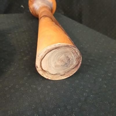 African soapstone tribal vase with ceramic leaf - handcrafted wooden candle holder and a unique piece of burl wood