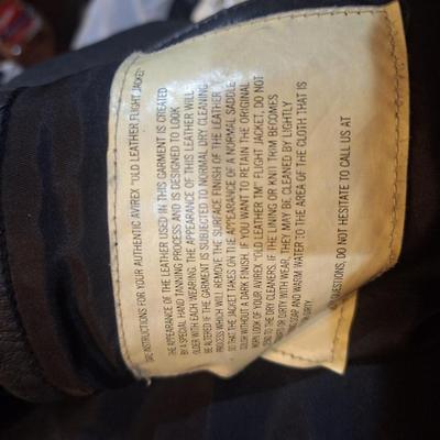 Sale Photo Thumbnail #1618: authentic military leather jacket from an estate of retired Air Force Veteran. Y ou'll find these on ebay for $200+   it has been worn a lot and there are some damage to the non leather areas like the cuffs and waist but overall it is a great vintage find