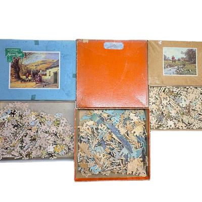 Sale Photo Thumbnail #853: Includes “Buffetting the Billows,” a puzzle by Joseph Straus, and Milton Bradley. Total of three puzzles. These have age related wear, and have not been checked for completeness. [CS]