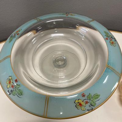 Bartlett Collins painted compote bowl
