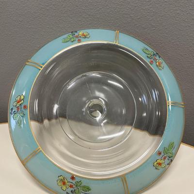 Bartlett Collins painted compote bowl