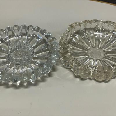 Marigold clover dish and clear glass