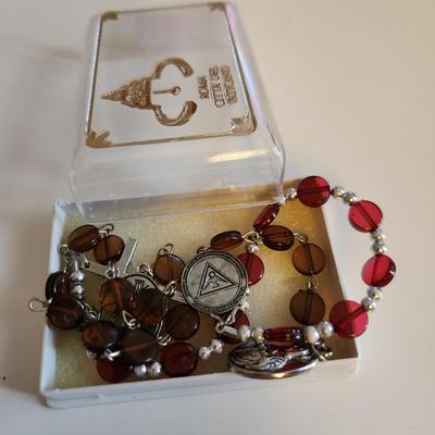 Sale Photo Thumbnail #393: This auction lot is for Two Prayer Chaplets with Case. These small cross and beads are great for pockets as they aren't heavy and don't take much room.  Used to say portions of the rosary.